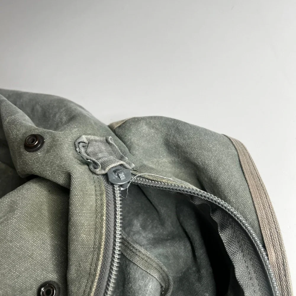 Vintage Waxed Canvas Flight Bag Military‎ Style Duffel Olive Drab Large Utility